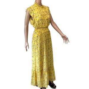 Nordstrom’s Melloday Yellow Floral Floor Length Dress NWT